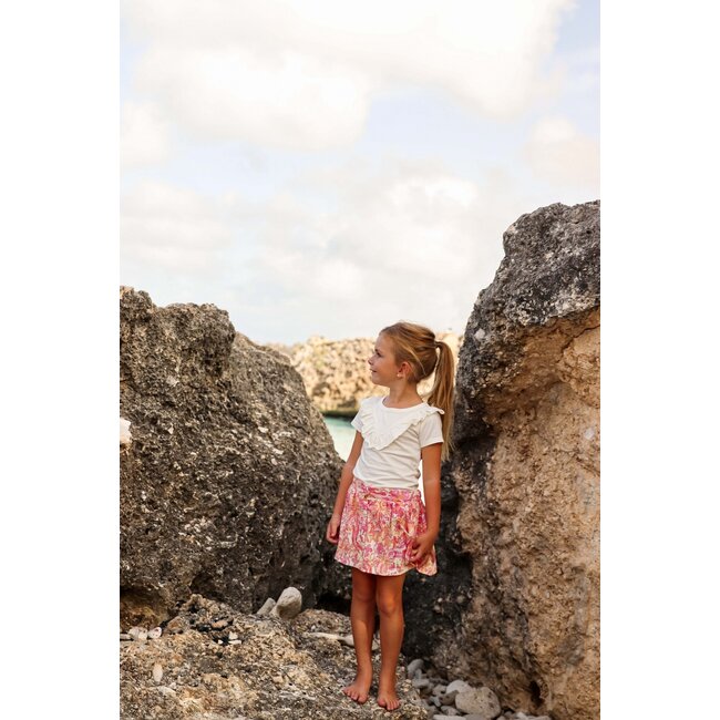 Quapi Meisjes rok - Brage - AOP bloemen wit