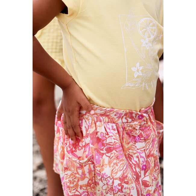 Quapi Meisjes rok - Brage - AOP bloemen wit