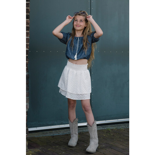 KIEstone Meisjes blouse - Jilly - blauw