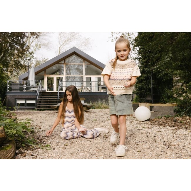 LEVV Meisjes spencer - Kirsti - AOP grijs gestrept