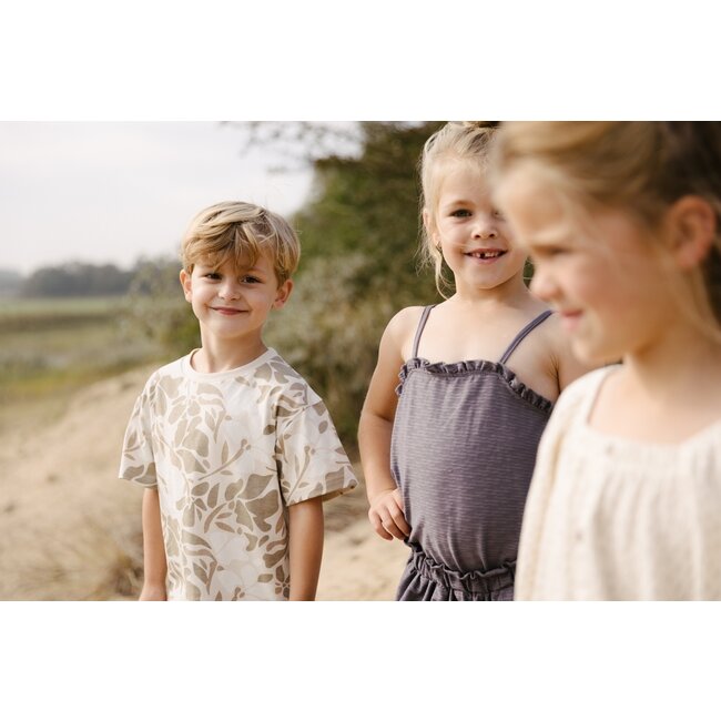 LEVV Little Jongens t-shirt - Mak - AOP bloemen wit