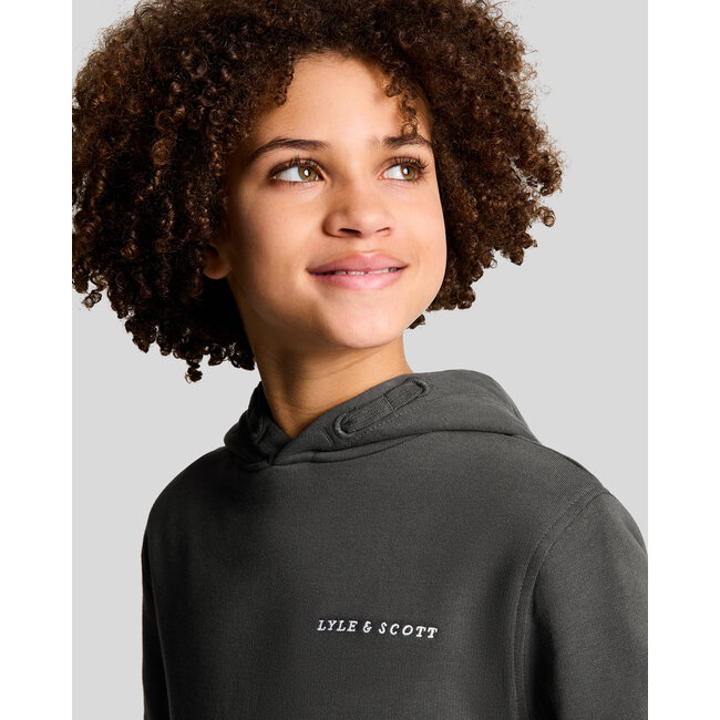 Lyle & Scott Hoodie Script - Gun metal grijs