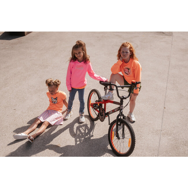 Tygo & Vito Meisjes t-shirt - Print - Neon koraal