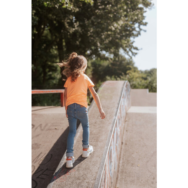 Tygo & Vito Meisjes t-shirt - Print - Neon koraal