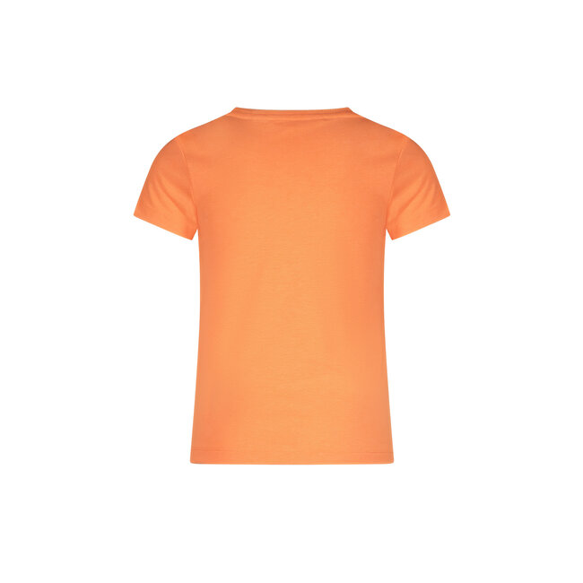 Tygo & Vito Meisjes t-shirt - Print - Neon koraal
