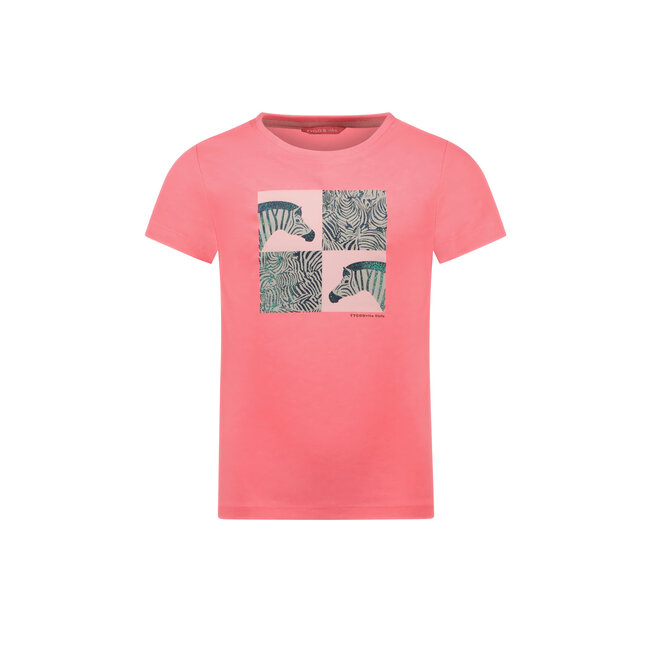 TYGO vito Meisjes t shirt Print Neon roze HappyBee