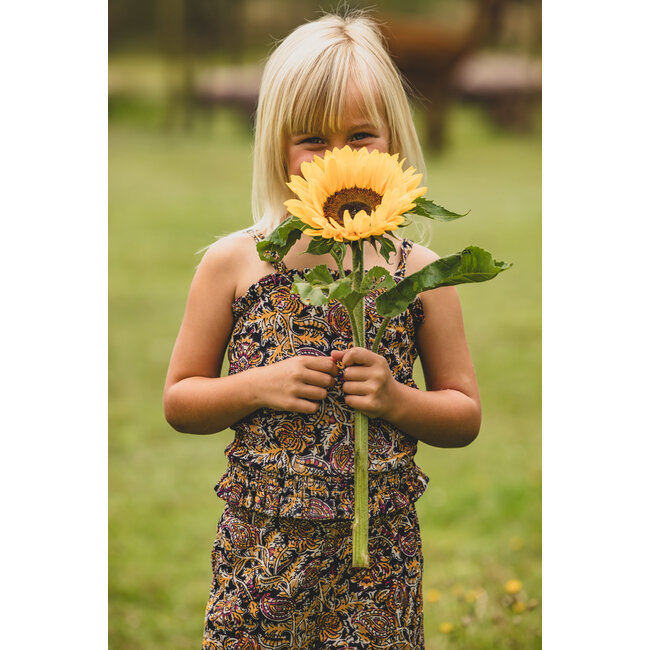 LOOXS Little Meisjes top crinkle - Blokprint bloemen