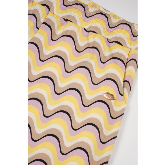 NoBell Meisjes flair broek wave AOP - Sasay - Lemoncurd