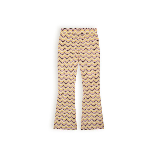 NoBell Meisjes flair broek wave AOP - Sasay - Lemoncurd