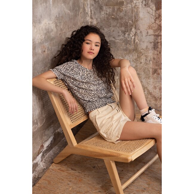 NoBell Meisjes short - Simoa - Pearled ivoor wit