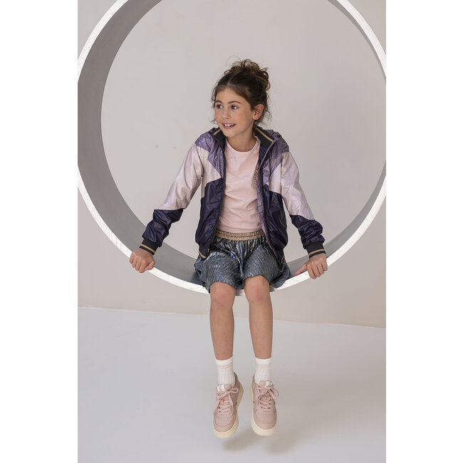 Like Flo Meisjes rok metallic plisse - Oil