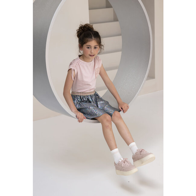 Like Flo Meisjes rok metallic plisse - Oil