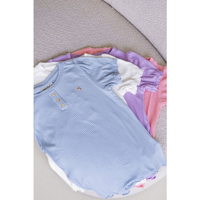 Like Flo Meisjes top rib met knoopjes - Roze