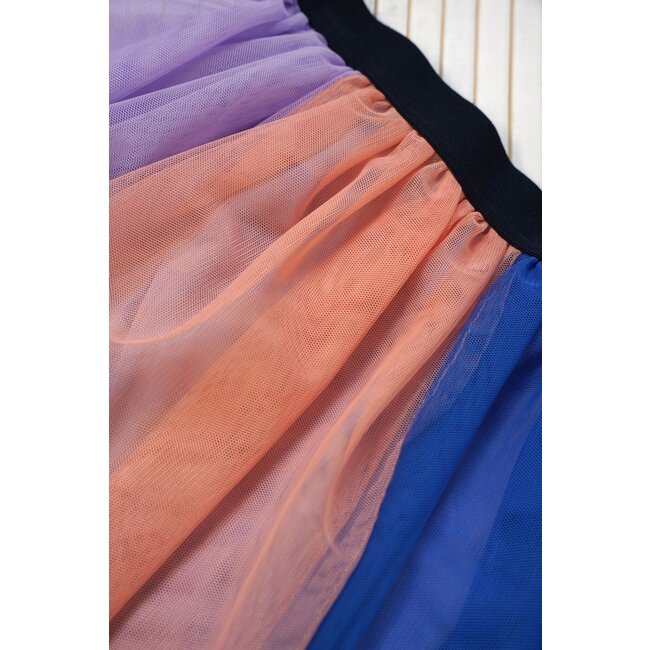 B.Nosy Meisjes rok mesh multi - Pippa - Soft blauw