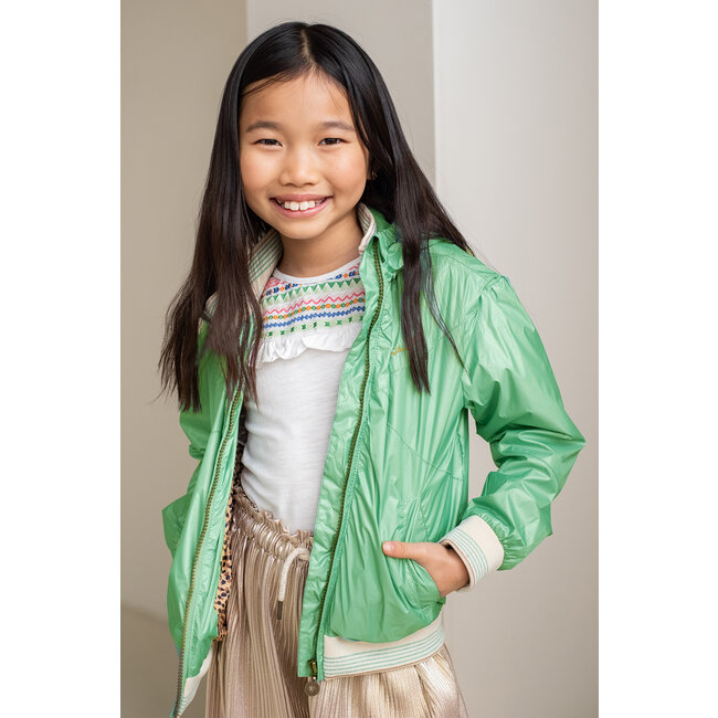 Like Flo Meisjes zomerjas met capuchon - Groen