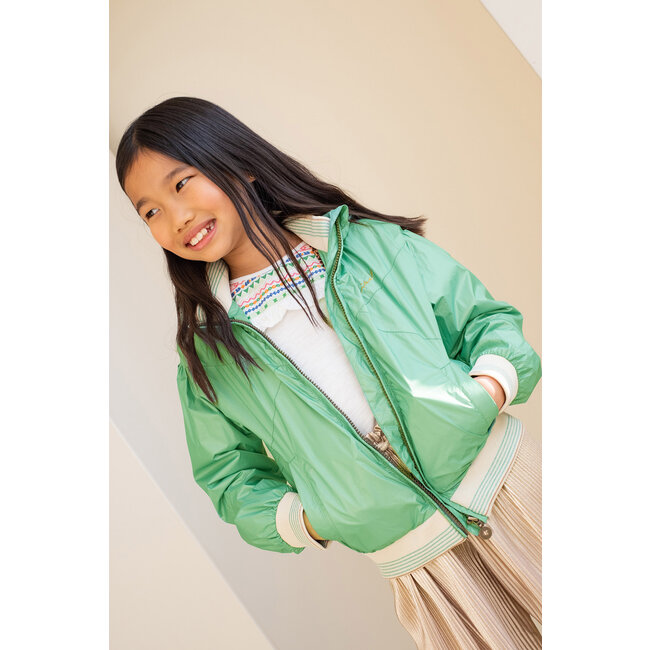 Like Flo Meisjes zomerjas met capuchon - Groen