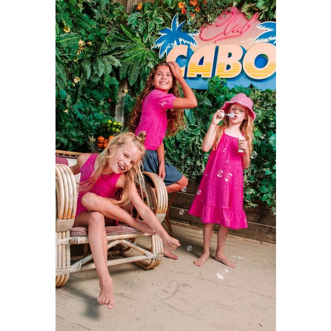 B.Nosy Meisjes jumpsuit - Teddy - Helder roze