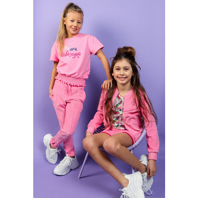 MAYCE Meisjes velvet short - Roze