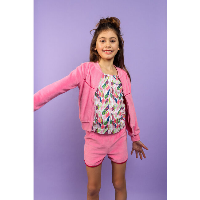 MAYCE Meisjes velvet short - Roze