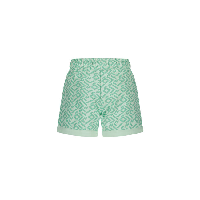 MAYCE Meisjes sweat short - Mint groen AOP