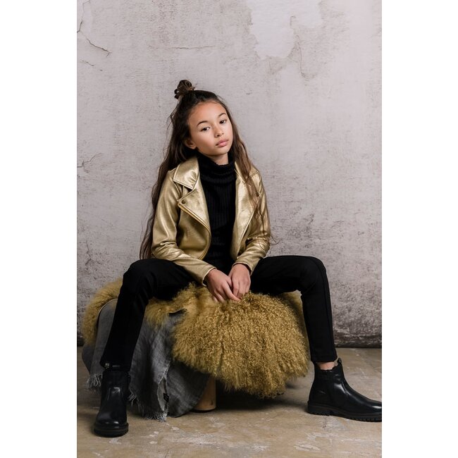 KIEstone Meisjes broek - Fish - Zwart