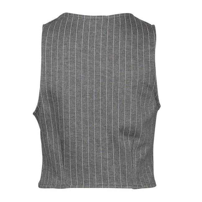 KIEstone Meisjes gilet - Lindy - Antraciet krijtstreep