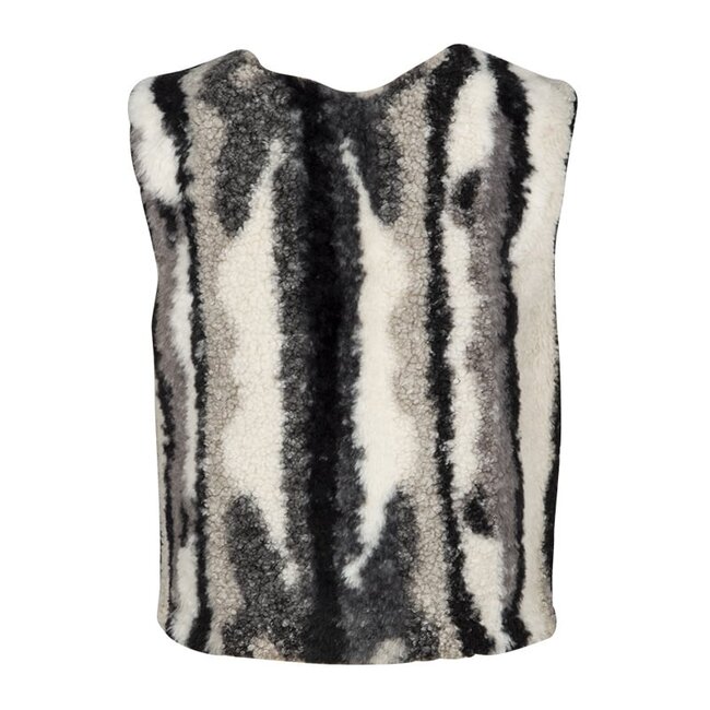 KIEstone Meisjes gilet - Plum - Grijs & Off wit