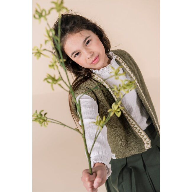 KIEstone Meisjes gilet - Essie - Donker groen