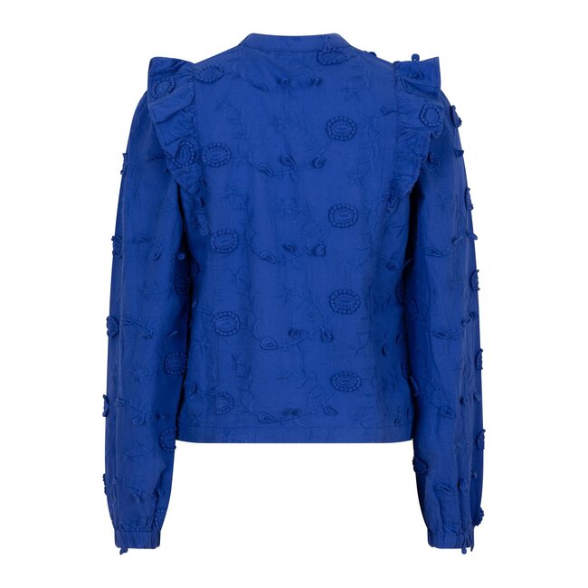 Indian Blue Jeans Meisjes shirt ls bloemen ruffel - Konings blauw