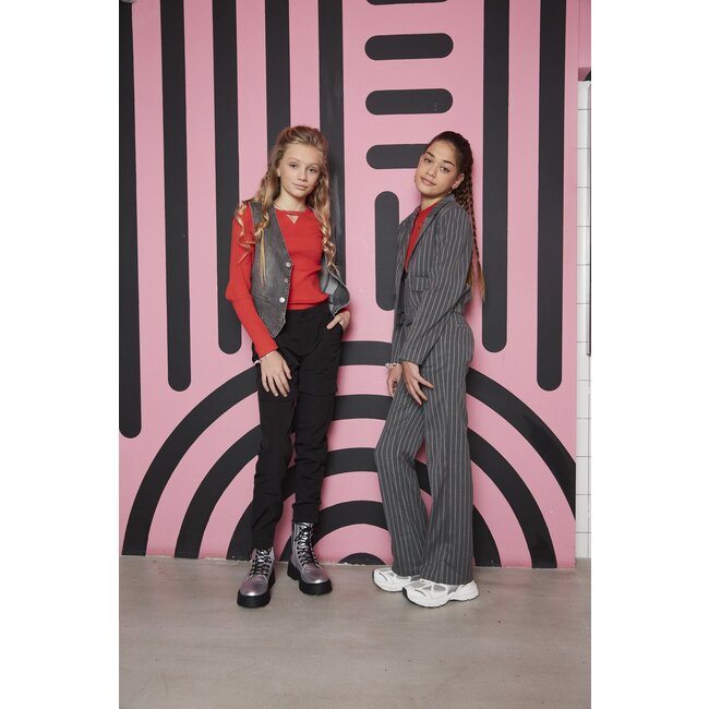 Indian Blue Jeans Meisjes t-shirt cropped - Poppy rood