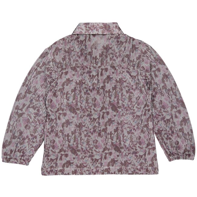 LEVV Little Meisjes shirt - Pippi - AOP Zacht grijs bloemen