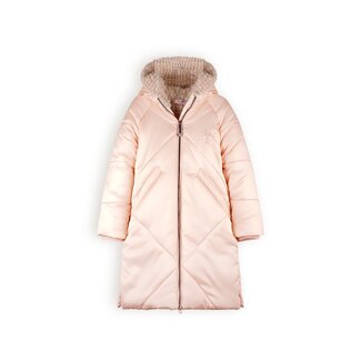 NoNo Meisjes winterjas lang met capuchon - Beetle - Rosy zand