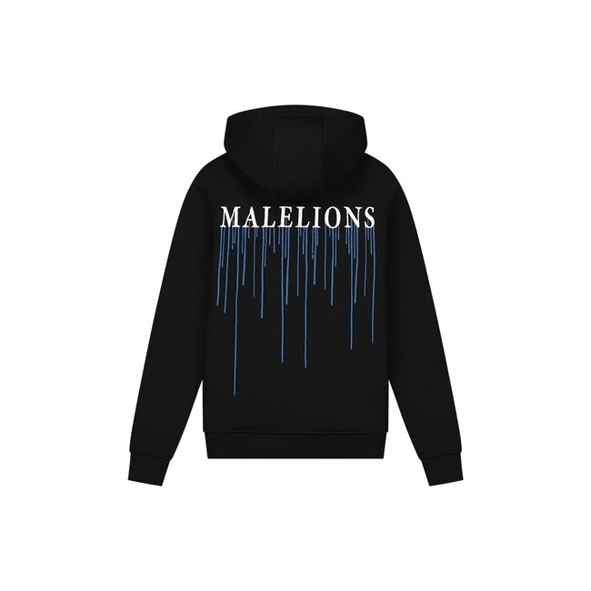 Malelions Hoodie painter - Zwart / Kobalt blauw