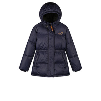 Moodstreet Meisjes winterjas lang - Luna - Navy blauw