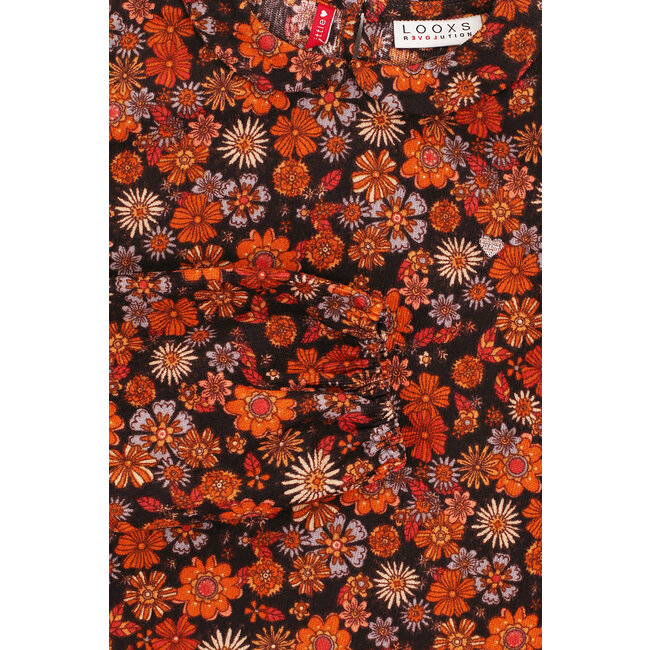 LOOXS Little Meisjes blouse retro rib - Retro floral