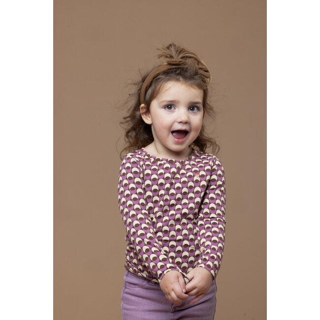 LOOXS Little Meisjes t-shirt LS print - Retro jacquard