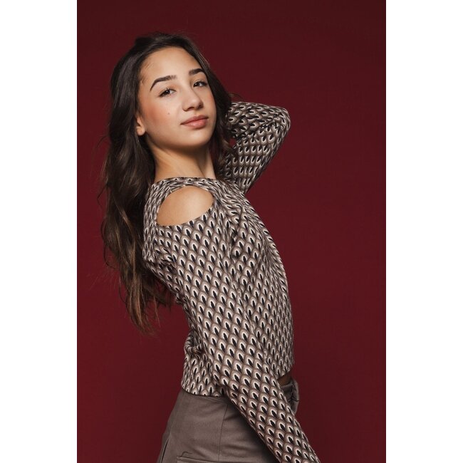 LOOXS 10sixteen Meisjes top open schouder - Graphic