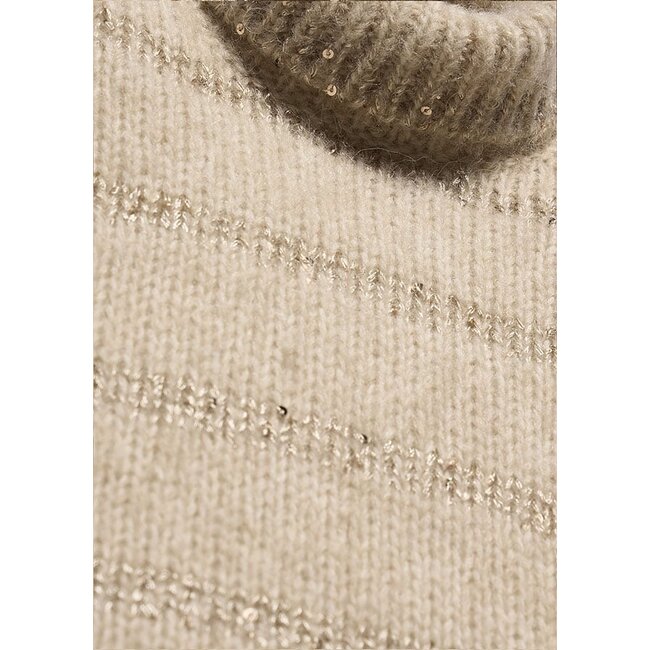 Abel & Lula Meisjes trui gestreept pailletten - Beige