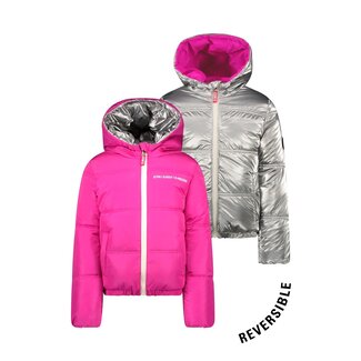 B.Nosy Meisjes reversibel winterjas - Jacky - Knock out roze
