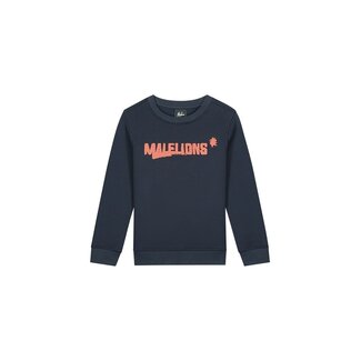 Malelions Sweater inked - Navy blauw / Donker oranje