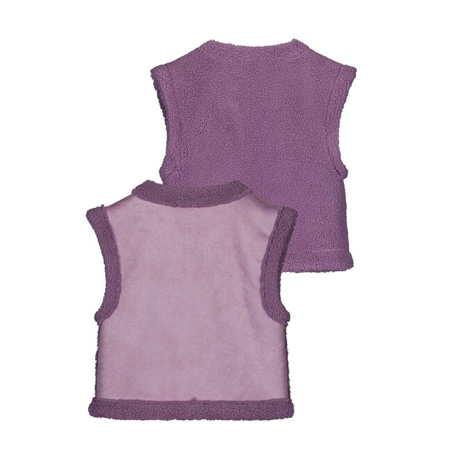 Like Flo Meisjes reversibel gilet teddy - Dewi - Lavendel