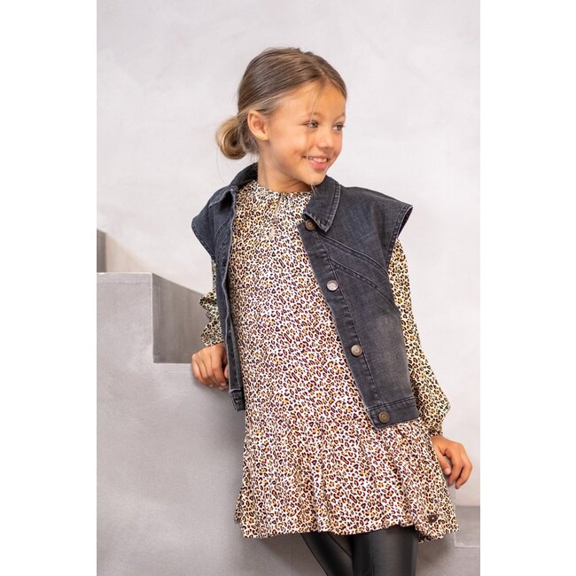 Like Flo Meisjes jeans gilet - Doris - Zwart