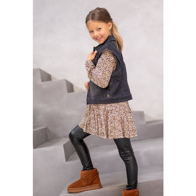 Like Flo Meisjes jeans gilet - Doris - Zwart