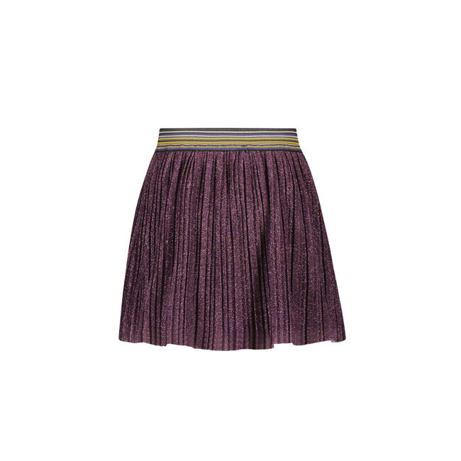 Like Flo Meisjes rok plisse glitter - Holly - Grape