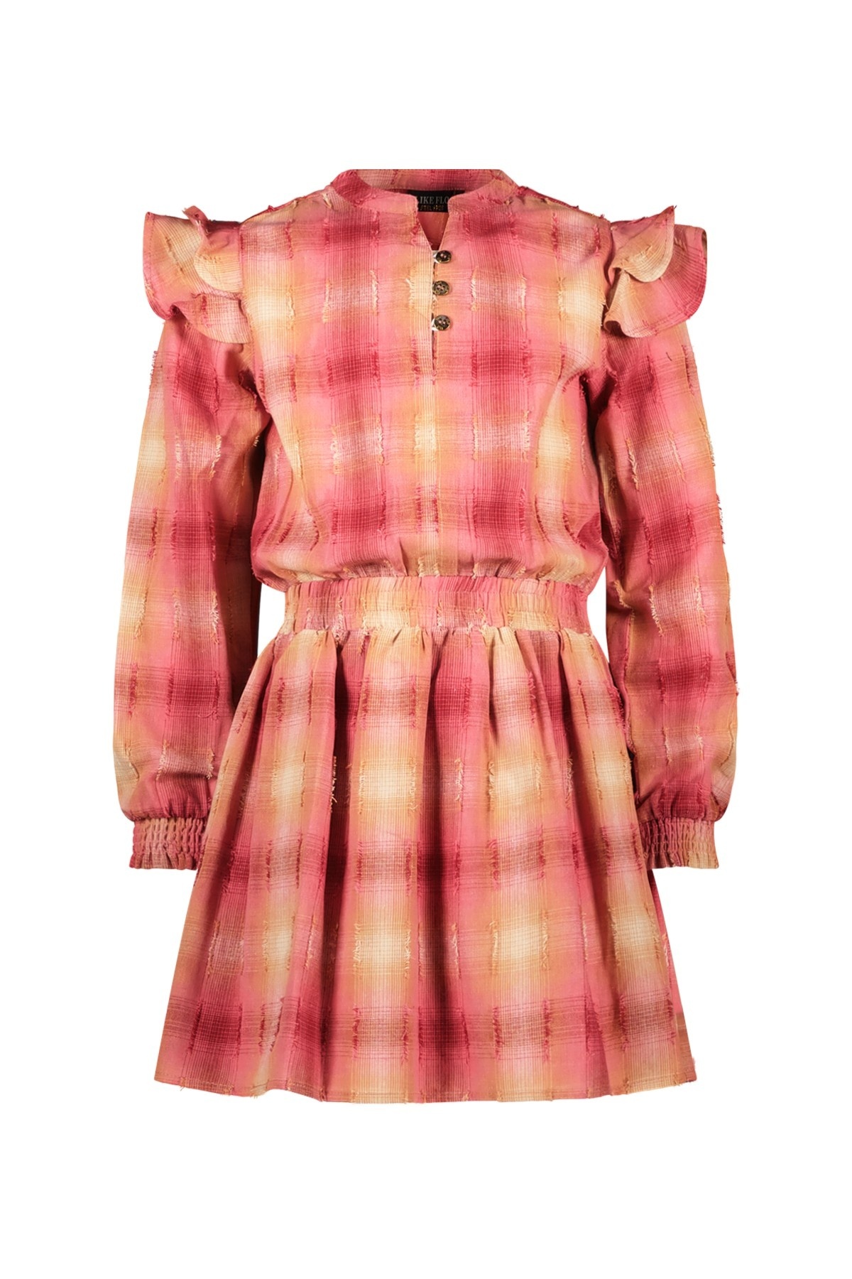 Like Flo Meisjes jurk Marlou Roze geruit HappyBee