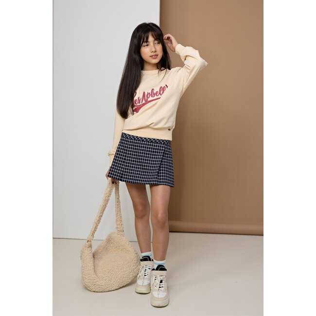 NoBell Meisjes rok geruit met riem - Nimmy - Navy blauw