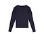 NoBell Meisjes t-shirt fijne rib - Kiss - Navy blauw
