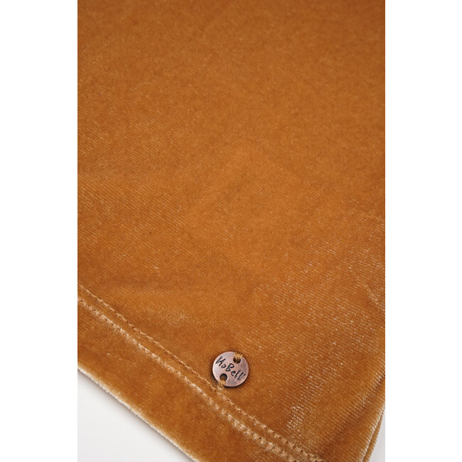 NoBell Meisjes top shiny velours off shoulder - Kelza - Rosy zand