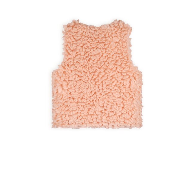 NoNo Meisjes reversibel gilet fluffy fur - Katya - Pale Blush