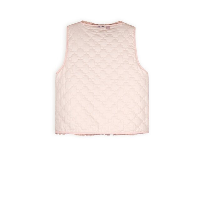 NoNo Meisjes reversibel gilet fluffy fur - Katya - Pale Blush